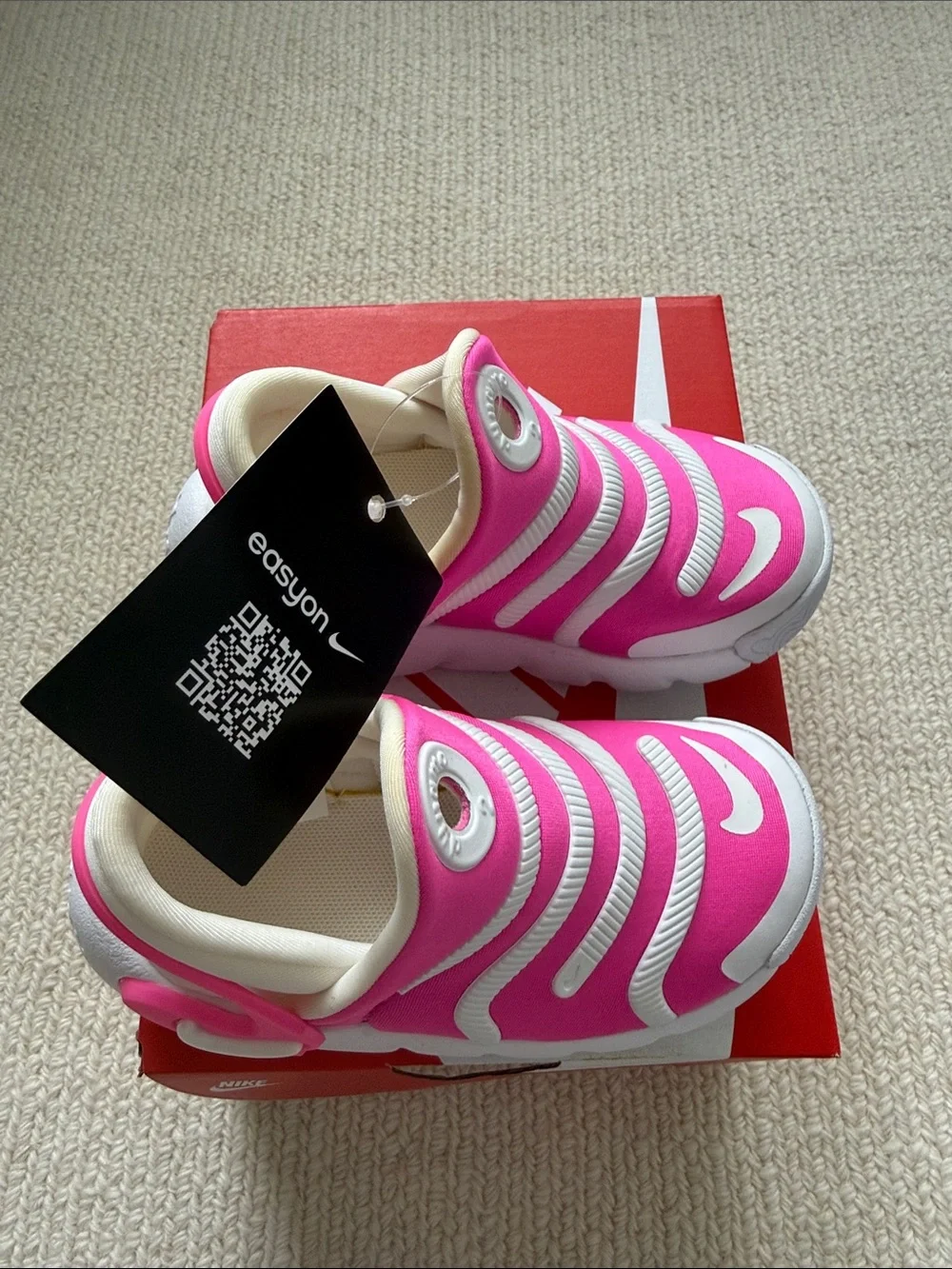 Nike Kids Pink and White Slip-On Cruiser Shoes